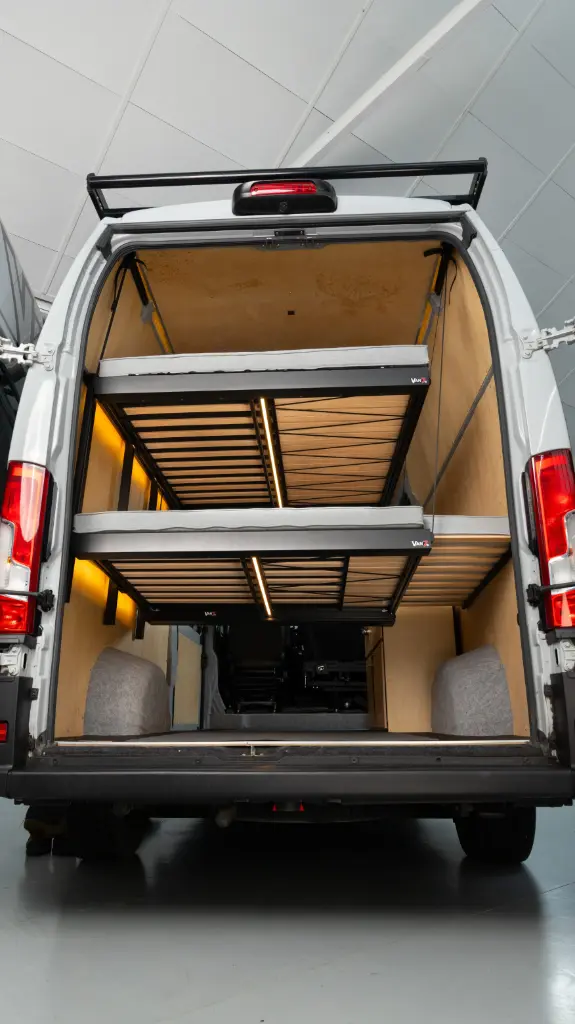 Two VAN7 lift beds stacked as a bunk