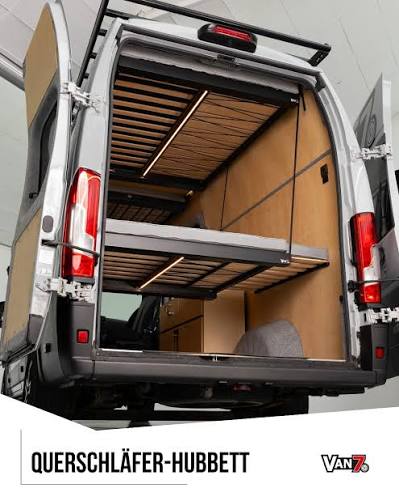 VAN7 Querschläfer-Hubbett im Kastenwagen